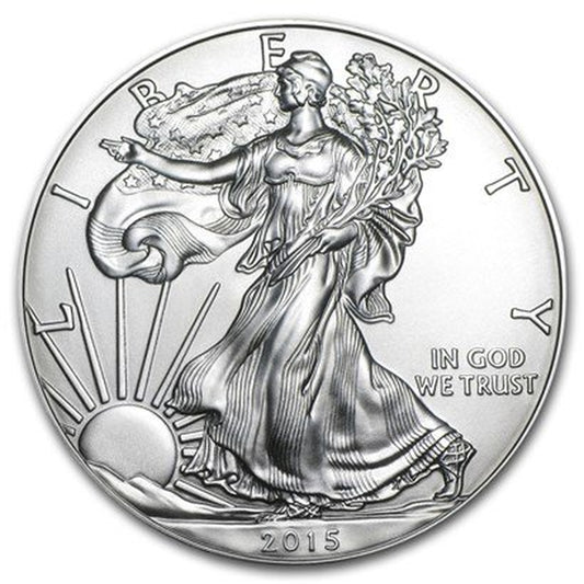 2015 American Silver Eagle .999 Fine Silver Dollar Uncirculated US Mint with Our Certificate of Authenticity