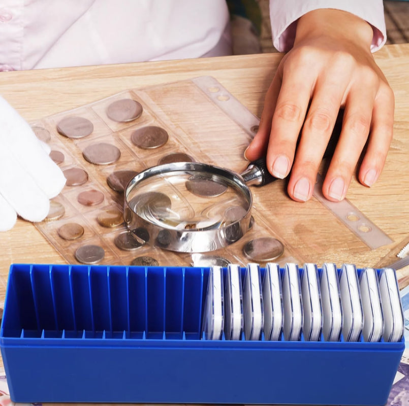 2 Blue Coin Slab Storage Boxes for 40 Coin Slabs Compatible with PCGS NGC Pmgab