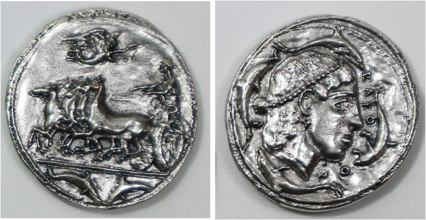 Silver Plated Ancient Greek Coins - Reproduction Tetradrachm - 5 Pieces Set
