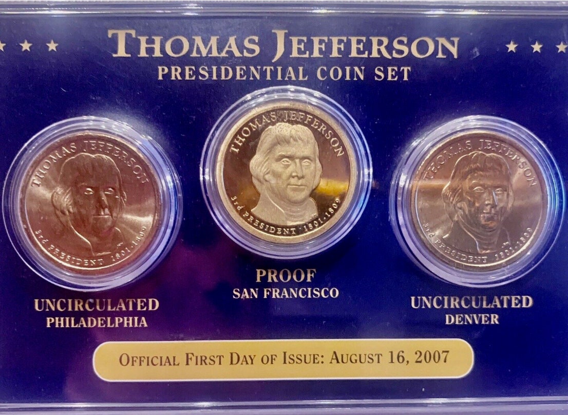 Thomas Jefferson Presidential Coin Set: Official First Day of Issue