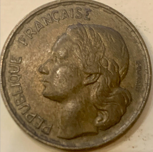 Exclusive 1953 France 50 Francs Coin - A Gleaming Jewel of Post-War Europe"