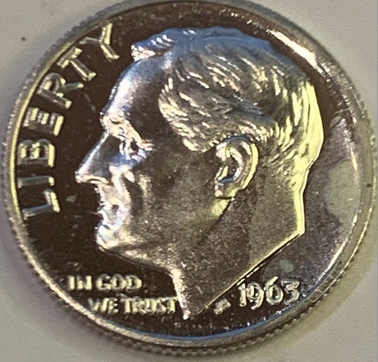 Shimmering Rarity: 1963 Roosevelt Dime - A GEM++ Proof Masterpiece"**