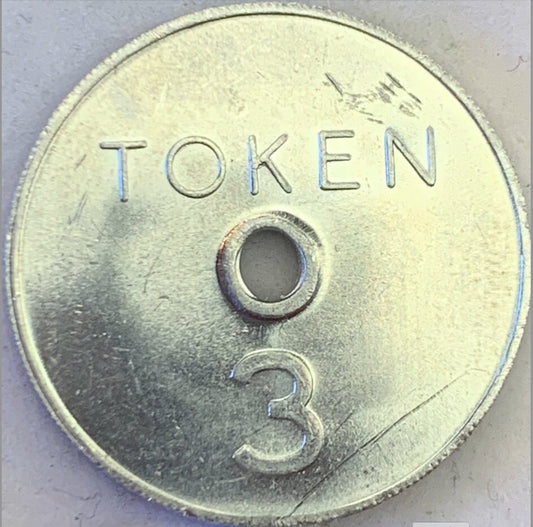 Rare National Transport Token 3p - Vintage UK Bus Aluminium Token, Holed, Circa 1980s